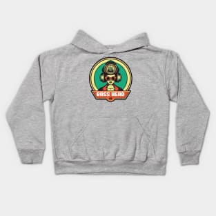 Bass Head Cyberpunk Retro Vintage Logo Kids Hoodie